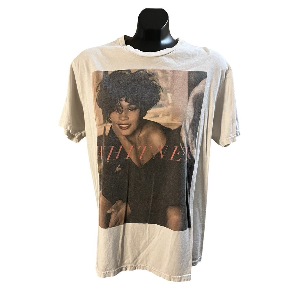 Whitney Houston Graphic T-Shirt L Vintage Style 90s Pop Icon Tribute